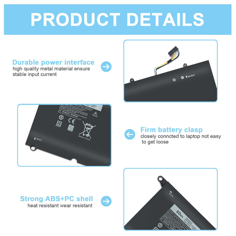  [AUSTRALIA] - PW23Y Laptop Battery Compatible with for Dell XPS 13 9360 P54G002 13-9360-D1605G 13-9360-D1605T 13-9360-D1609 13-9360-D1609G 13-9360-D1705G Series Replacement TP1GT RNP72 0TP1GT 0PW23Y 0RNP72