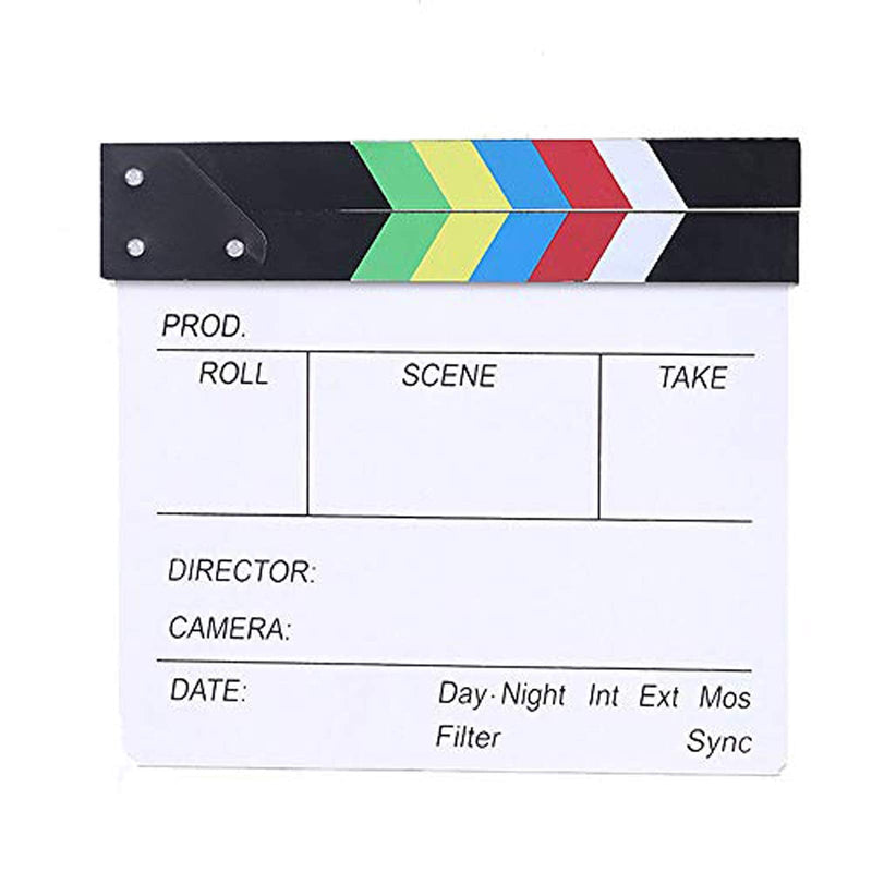  [AUSTRALIA] - BERON Professional Vintage TV Movie Film Clap Board Slate Cut Prop Director Clapper (Colorful) Colorful