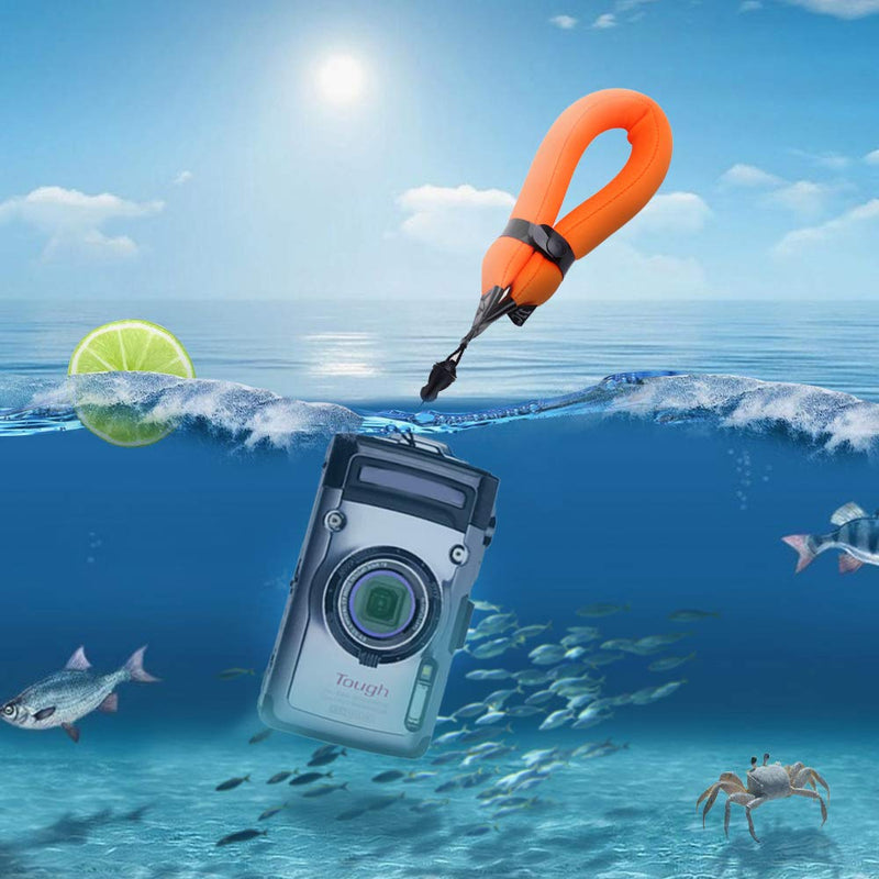  [AUSTRALIA] - JJC Waterproof Camera Float Strap Cell Phone Float Strap Compatible with Olympus TG-6 TG-5 TG-4 Nikon W300 W100 Canon D30 Fuji XP140 XP130 XP90 XP80 Smartphone iPhone Samsung Inside Waterproof Case Orange