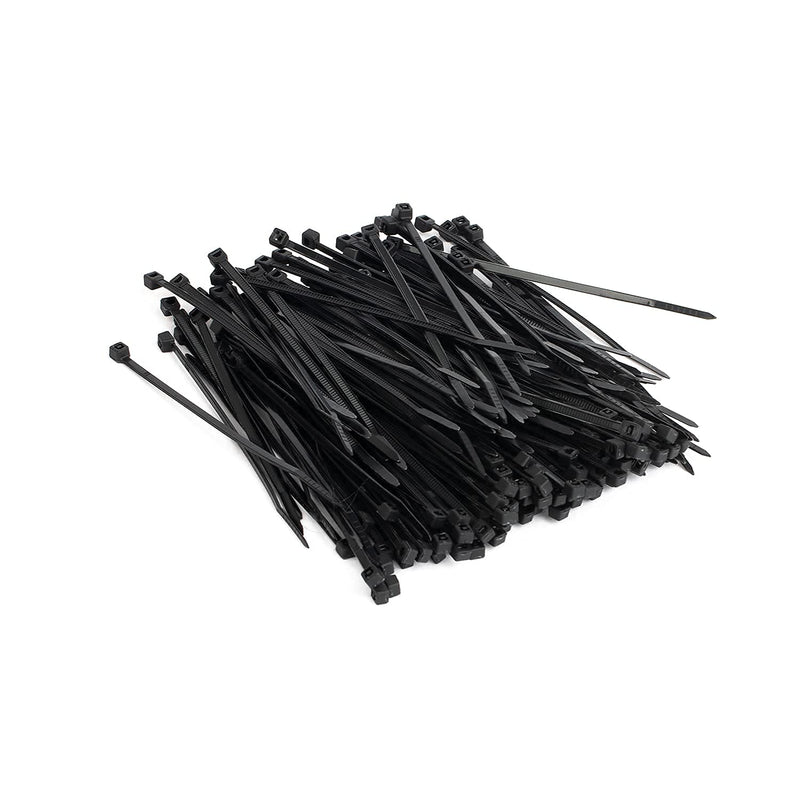 [AUSTRALIA] - Small zip ties 4 Inch 18 Pounds Nylon Cable Ties 200pcs Black Heavy Duty HTIELE indoor or outdoor