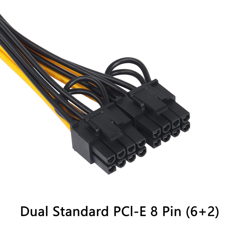  [AUSTRALIA] - CERRXIAN 20cm GPU PCI-E 6 Pin Male to Dual 8 Pin (6+2) Female Graphics Card Splitter Power Cable , PCI Express ATX 6 Pin GPU VGA PSU Y Splitter Mining Video Card Cable(2-Pack,6-2x8)