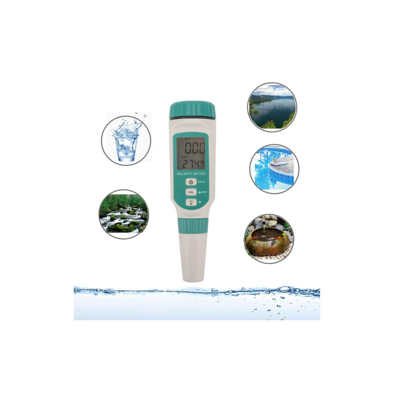 Digital Salinity Meter,Electronic Waterproof Water Quality Temp Test Meter ,0.00ppt-9.99ppt, 10.0ppt-50ppt Seawater Pool Aquarium Fish Multifunction Salinity Guage - LeoForward Australia