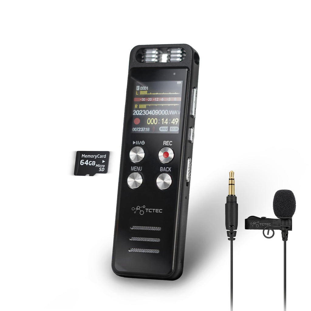  [AUSTRALIA] - 96GB TCTEC Digital Voice Recorder, Voice Activated Recorder with 7000 Hours Recording Capacity, Audio Noise Reduction, Sound Tape Recorder with Playback, Clip-on Mic Dictaphone for Meeting, Lecture