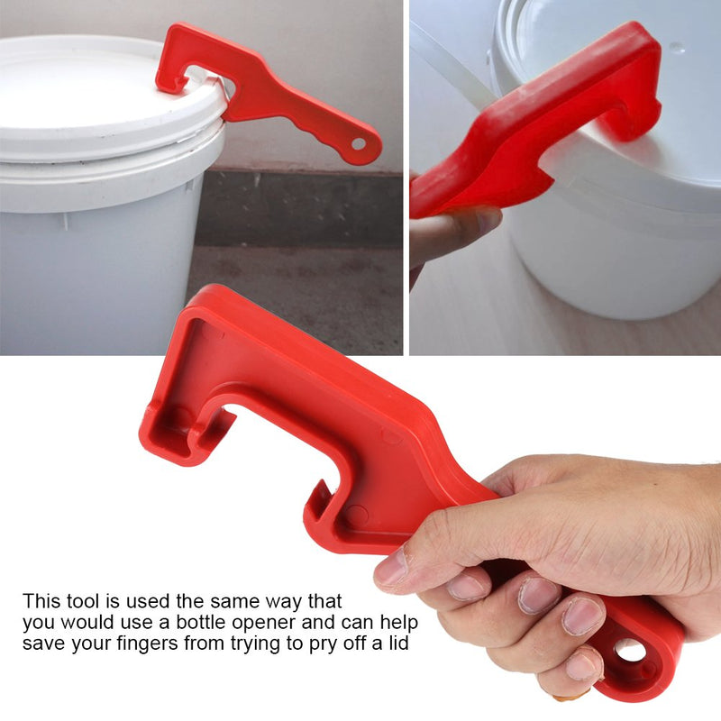 GLOGLOW Plastic Bucket Pail Paint Can Lid Opener Opening Tool for Home Office Garage(Red) Red - LeoForward Australia