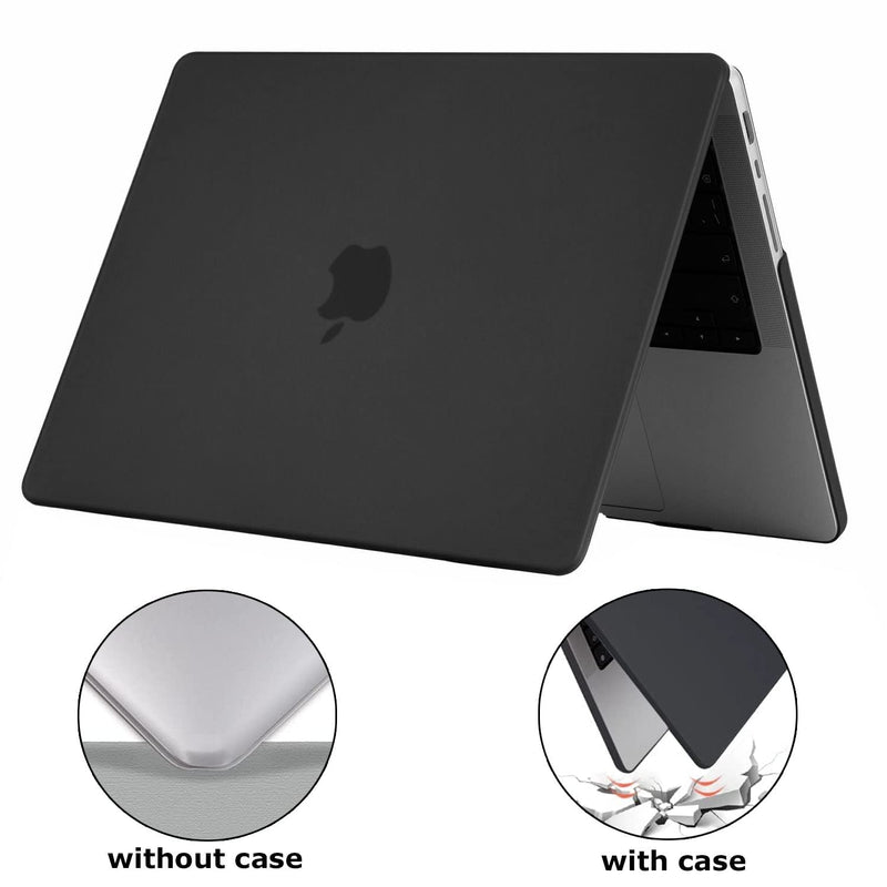  [AUSTRALIA] - EooCoo Compatible with MacBook Air 13 inch Case 2021 2020 2019 2018 M1 A2337 A2179 A1932 with Retina Display Touch ID，Case + TPU Keyboard Skin Cover + Screen Protector - Matte Black