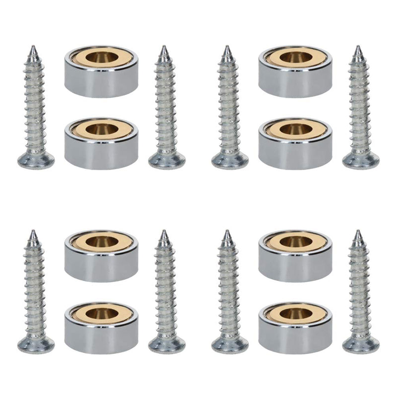  [AUSTRALIA] - MroMax 8PCS Mirror Screw Decorative Cap Nail 12mm/0.47" Cap Diameter Stainless Steel Brushed Stainless Steel