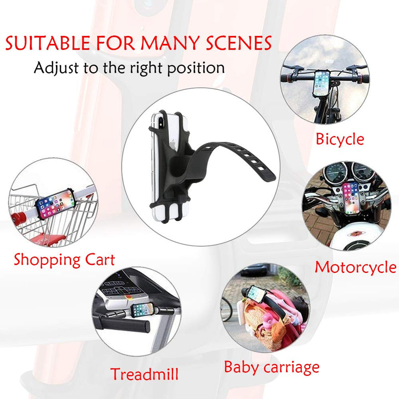  [AUSTRALIA] - Ztent Bike Phone Mount, 360°Rotation Silicone Bicycle Cell Phone Holder Universal Handlebar Mount, Cycling Accessories Compatible for iPhone X 8 7 6 Plus Galaxy S10+ S10 S10e S9 S8, 4.0"-6.5" Phones