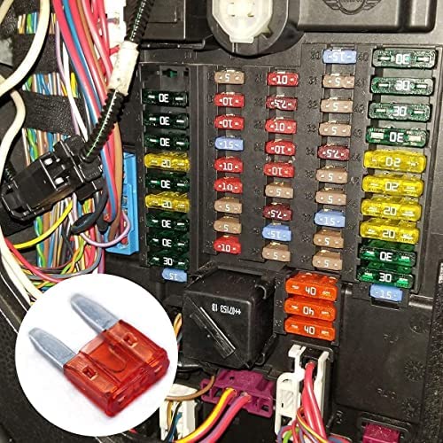  [AUSTRALIA] - 100 Pack Auto Fuses 30 AMP APM/ATM 32V Mini Blade Style Fuses 30A Short Circuit Protection Car Fuse (Red) 10 AMP