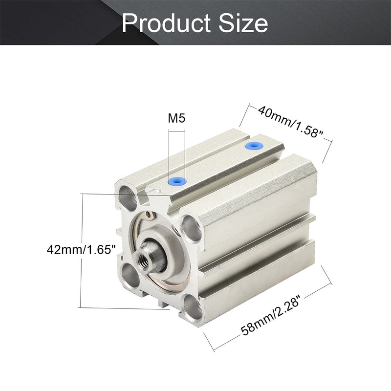  [AUSTRALIA] - Othmro SDA25 x 30 Sealing Thin Air Cylinder Pneumatic Air Cylinders, 25mm/0.98inch Bore 30mm/1.18inch Stroke for M5 Aluminium Alloy Pneumatic Components for Pneumatic and Hydraulic Systems 1pcs