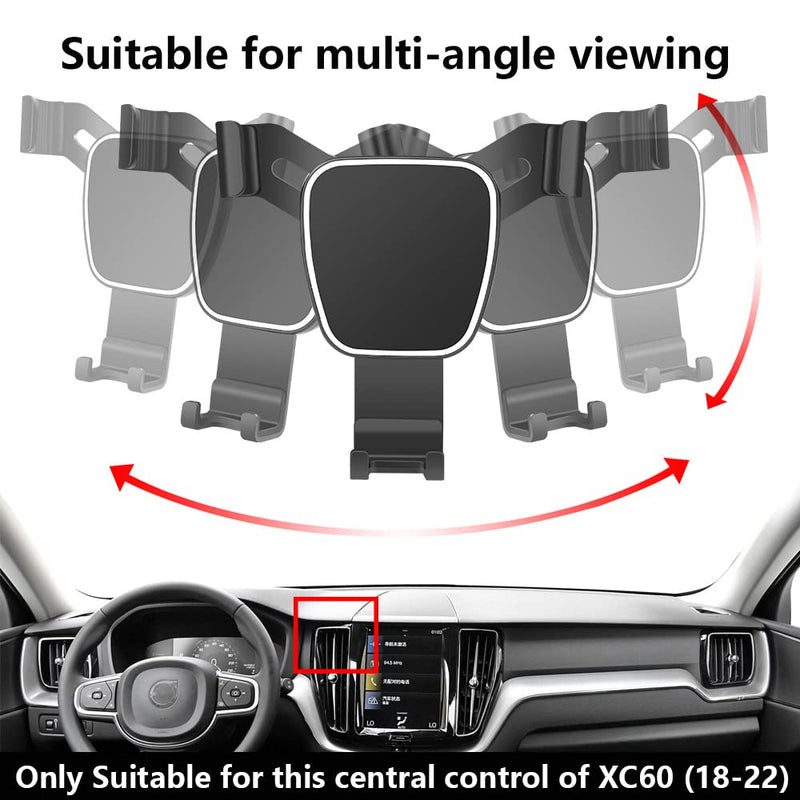  [AUSTRALIA] - LUNQIN Car Phone Holder for 2018-2023 Volvo XC60 Auto Accessories Navigation Bracket Interior Decoration Mobile Cell Phone Mount