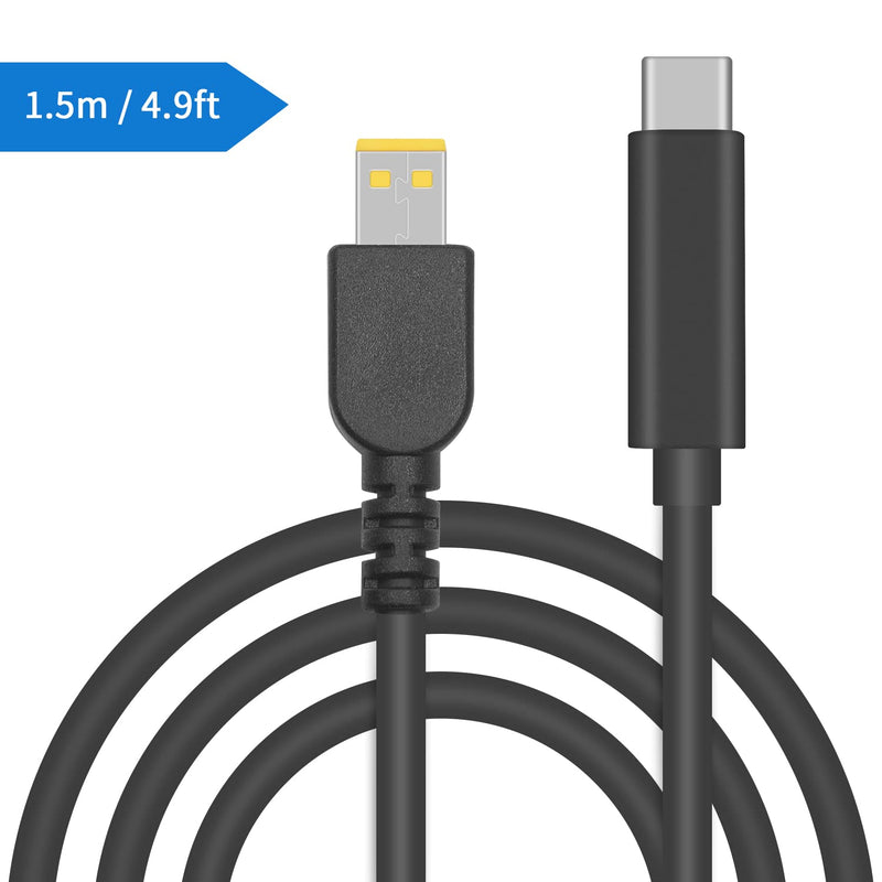  [AUSTRALIA] - Duttek USB C Input to Slim Tip Power Charging Cable, USB C Male to Mini USB Square Port Power Cable, Suitable for Thinkpad Laptop Power Cord 65w Only Power Supply. 5FT/1.5M