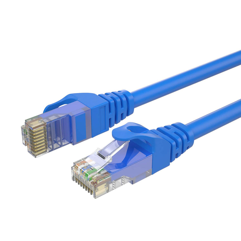  [AUSTRALIA] - Cat6 Ethernet Cable(6Feet 2Pack) SHD Network Patch Cable UTP LAN Cable Computer Patch Cord-(Blue/Black) 6FT