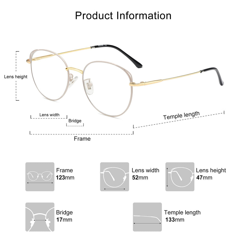  [AUSTRALIA] - SOJOS Cat Eye Blue Light Blocking Glasses Hipster Metal Frame Women Eyeglasses She Young Beige