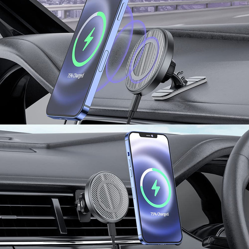  [AUSTRALIA] - Magnetic Wireless Car Charger,15W Fast Charging Auto-Alignment Air Vent Dashboard Mag-Safe Car Mount Charger Phone Holder for iPhone 13/13 Pro/13 Pro Max/13 Mini /12/12 Pro/12 Pro Max/12 Mini