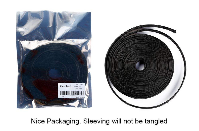  [AUSTRALIA] - 25ft - 1/2 inch PET Expandable Braided Sleeving – Black – Alex Tech braided cable sleeve 1/2"-25ft