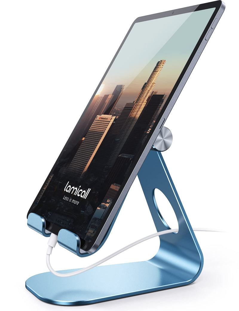  [AUSTRALIA] - Tablet Stand Adjustable, Lamicall Tablet Stand : Desktop Stand Holder Dock Compatible with Tablet Such as iPad Pro 9.7, 10.5, 12.9 Air Mini 4 3 2, Kindle, Nexus, Tab, E-Reader (4-13") - Blue