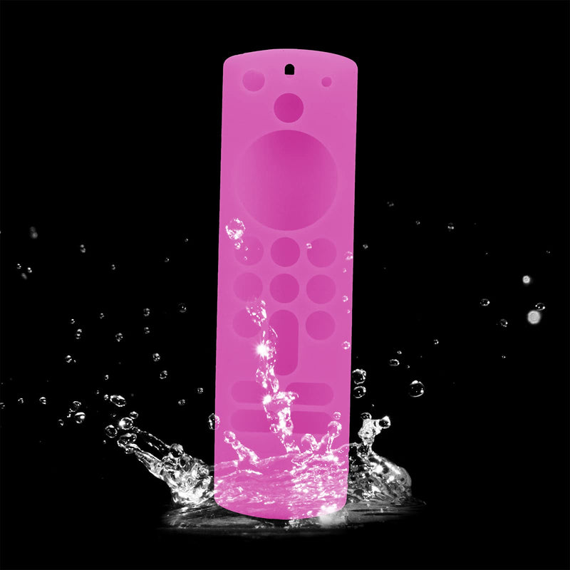  [AUSTRALIA] - Remote Cover for TV Stick 3rd Gen 2021 Glow in The Dark, Pink Silicone Case with Lanyard- LEFXMOPHY Glow Pink