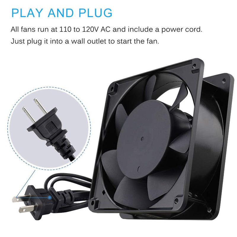  [AUSTRALIA] - GDSTIME AXIAL Fan 12038, 110V 120V AC 120mm Fan, Ventilation Exhaust Projects Cooling Fan 12038B 120VAC