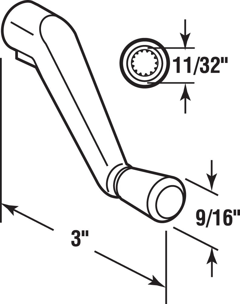  [AUSTRALIA] - Prime-Line Products H 3686 Casement Operator Crank Handle with 11/32-Inch Bore, Bronze