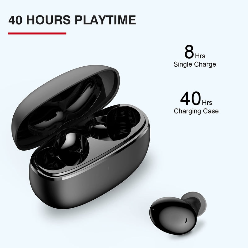  [AUSTRALIA] - Tranya T20 Wireless Earbuds, Premium Sound with Deep Bass, 8H Playtime, 4-Microphones Design for Call, Bluetooth Earbuds with Low Latency Game Mode, IPX7 Waterproof Headphones for Sports, Black