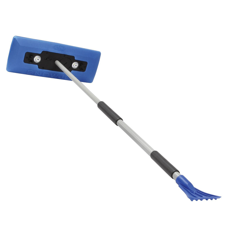  [AUSTRALIA] - Snow Joe SJBLZD-LED 4-In-1 Telescoping Snow Broom + Ice Scraper | 18-Inch Foam Head | Headlights (Blue) Blue