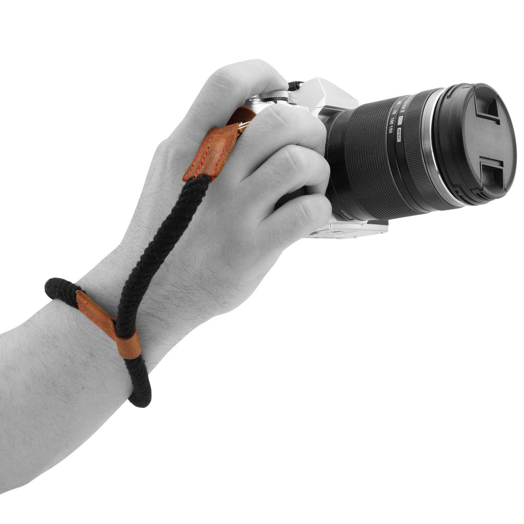  [AUSTRALIA] - MegaGear SLR, DSLR Camera Cotton Wrist Strap Black