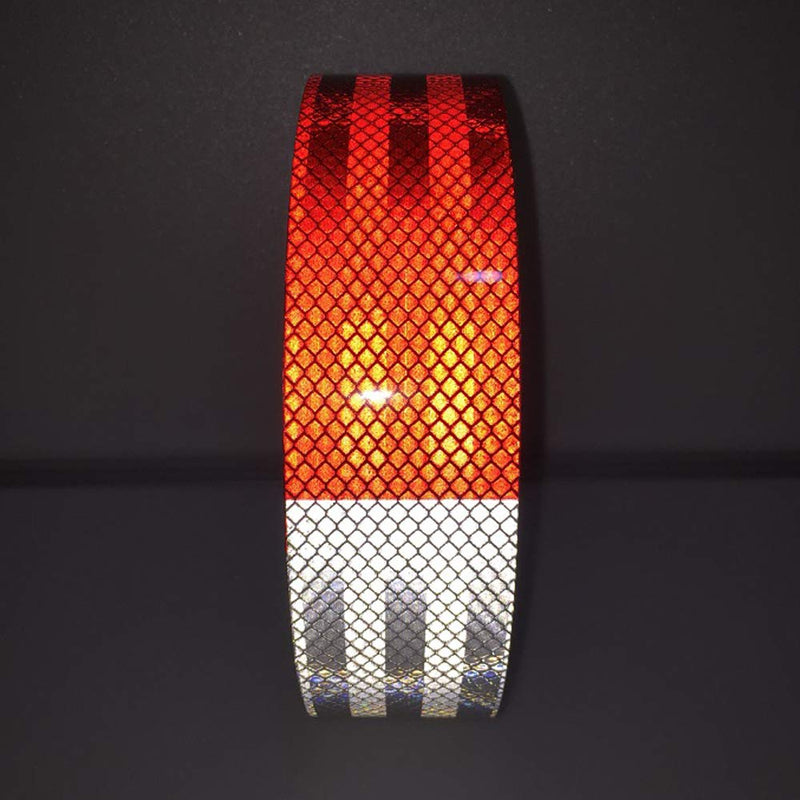  [AUSTRALIA] - 30ft X 2" Reflective Safety Tape Honeycomb Red/White for Trailers 2 Inch - Reflector Conspicuity Caution Warning Sticker Stickers High Intensity Waterproof