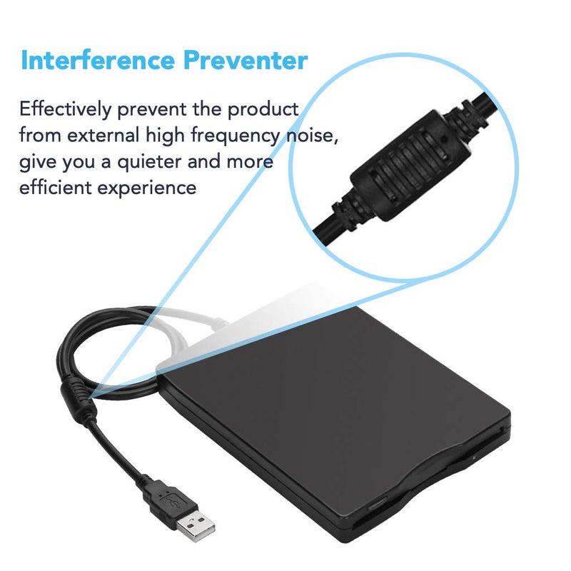  [AUSTRALIA] - USB Floppy Drive, MthsTec 3.5" USB External Floppy Disk Drive 1.44 MB Slim Plug and Play FDD Drive for PC Windows 2000/XP/Vista/Windows 7/8/10/Mac(Black)