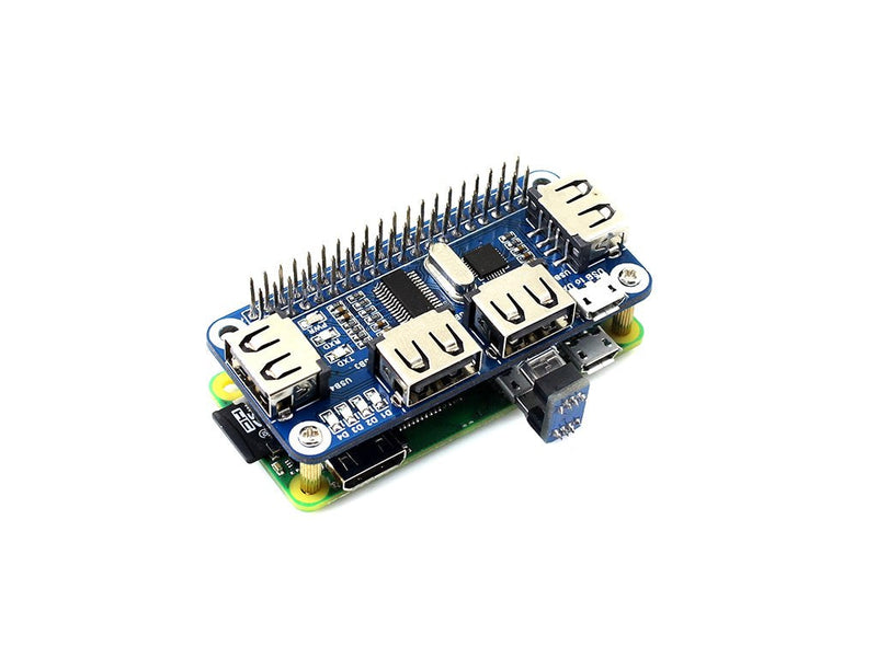  [AUSTRALIA] - Raspberry pi 4 Port USB HUB HAT Compatible with USB2.0 1.1 for Various Version of Raspberry Pi Perfectly Fit Zero/Zero W/Zero WH Serial Debugging Onboard USB to UART