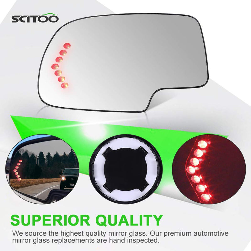  [AUSTRALIA] - SCITOO Compatible fit for Exterior Mirror Replacement Glasses Driver Left Side Power Heated Signal 2003-2007 Chevy Silverado Suburban GMC Sierra Yukon Replacement Tow Mirror Driver Side