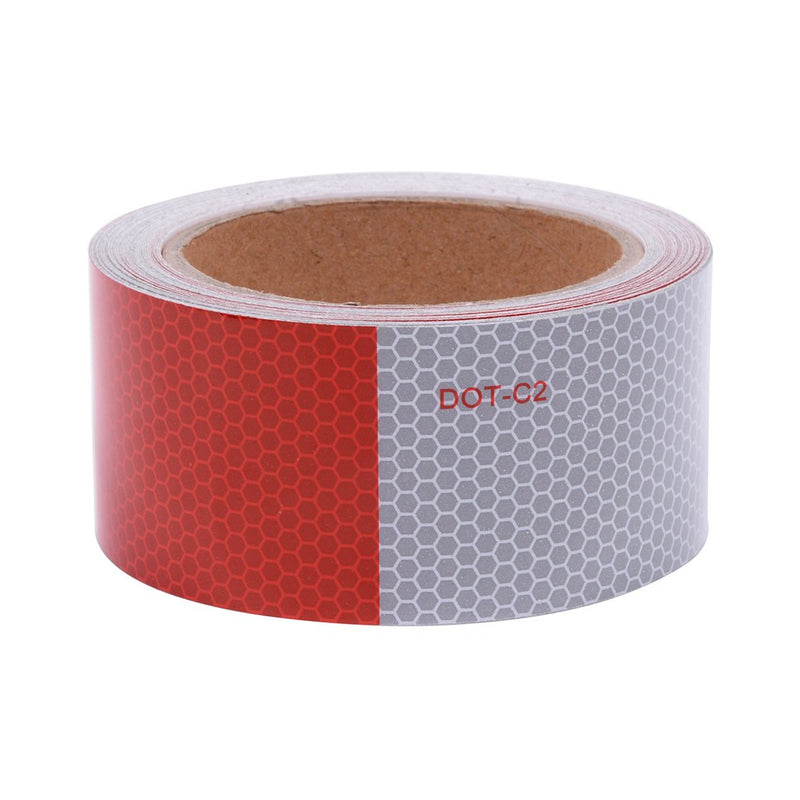  [AUSTRALIA] - DOT-C2 Safety Tape Reflective Tape Auto Car Red and White Adhesive Ultra Bright Honeycomb Polygonal Reflective Strip(2" x30') 2''x30'