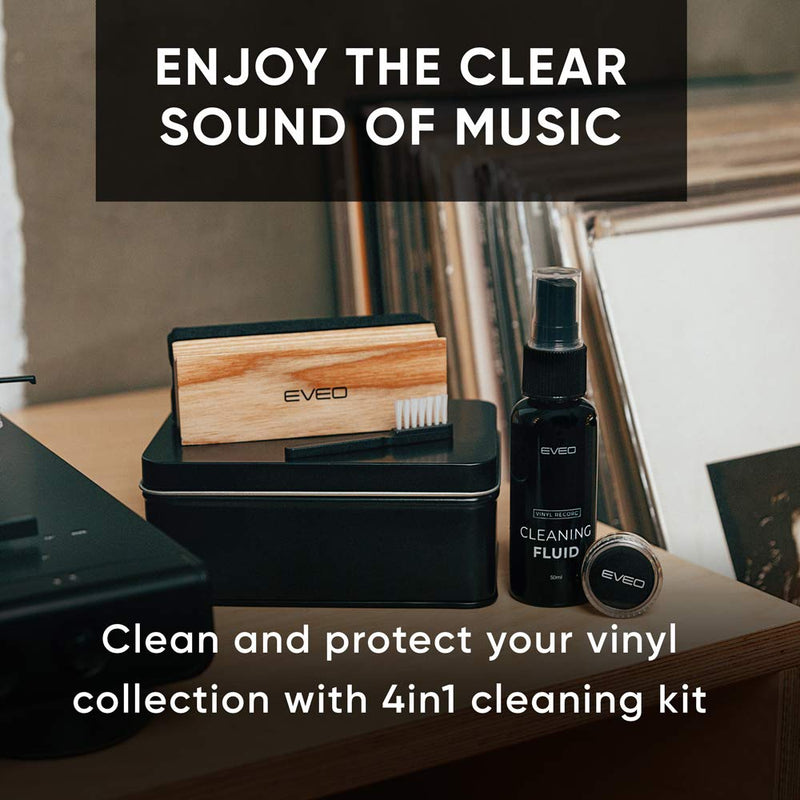  [AUSTRALIA] - Vinyl Record Player Cleaner - 4in1 Vinyl Records Stand Cleaner Kit-Includes Ultra-Soft Velvet Brush, Cleaning Liquid, Brush Cleaner & Turntable Stylus Cleaning Gel- Vinyl Record Storage Cleaning Kits