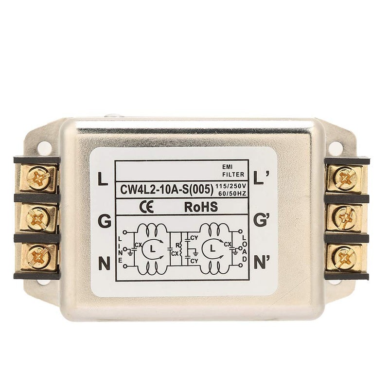  [AUSTRALIA] - Power Line Filter, CW4L2-10A-S (005), 115V/250V, 50/60Hz, power line filter compact single pole/two pole power filter, rail type, EMI power filter for mechanical devices