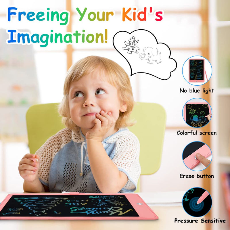  [AUSTRALIA] - LCD Writing Tablet, 11'' Colorful Toddler Doodle Board Drawing Tablet, Kids Drawing Pad Erasable Reusable Electronic Drawing Pads, Learning for 3 4 5 6 Years Old Girls Boys(Pink) Pink