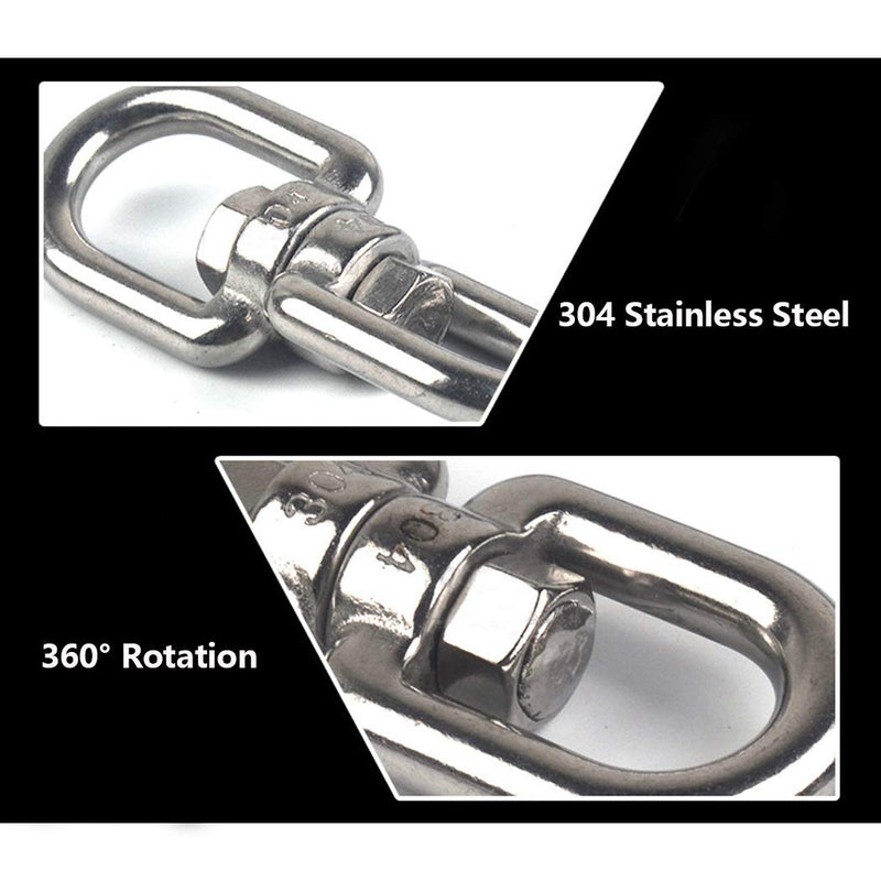 304 Stainless Steel Eye to Eye Swivel Ring,M5 3/16" Key Ring Keychain Connectors for Anchor Chain (5PCS) M5 3/16" - LeoForward Australia