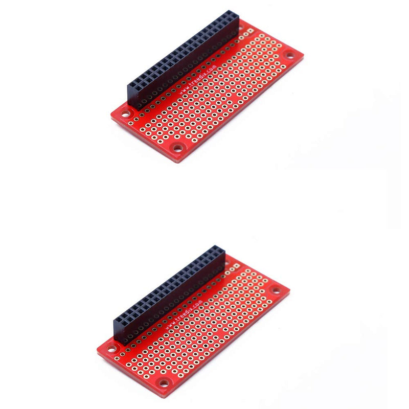  [AUSTRALIA] - Treedix Compatible with Raspberry Pi Zero 2pcs GPIO Protoboard Breadboard HAT with Female Pin Connector PCB Prototyping Board （unwelding）