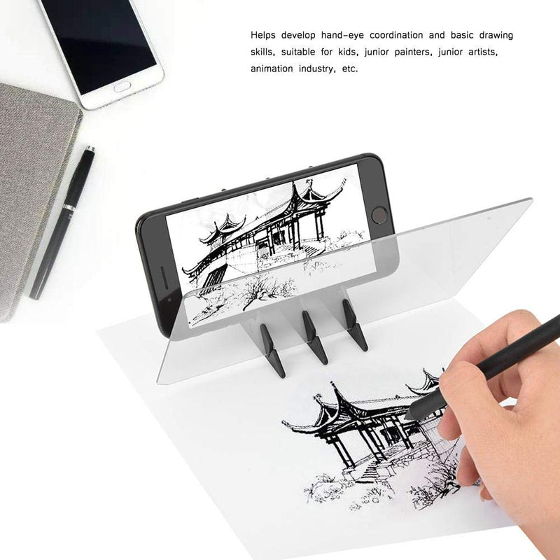  [AUSTRALIA] - Portable Optical Drawing Board ,Tracing Drawing Sketching Tool Stencil Board Copy Pad Mirror Reflection Projector Drawing Panel,Tracing Board Painting Artifact for Beginners and Kids
