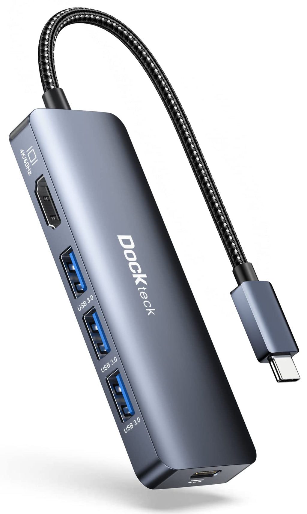  [AUSTRALIA] - USB C HUB HDMI 4K 60Hz, 5 in 1 USB-C Hub Multiport Adapter, Dockteck Macbook Hub Adapter Dongle with 100W PD, 4K USB C to HDMI, 3xUSB 3.0 for Macbook Pro/Air M1, iPad Pro/Air/Mini 6, Surface Pro 7/8/X