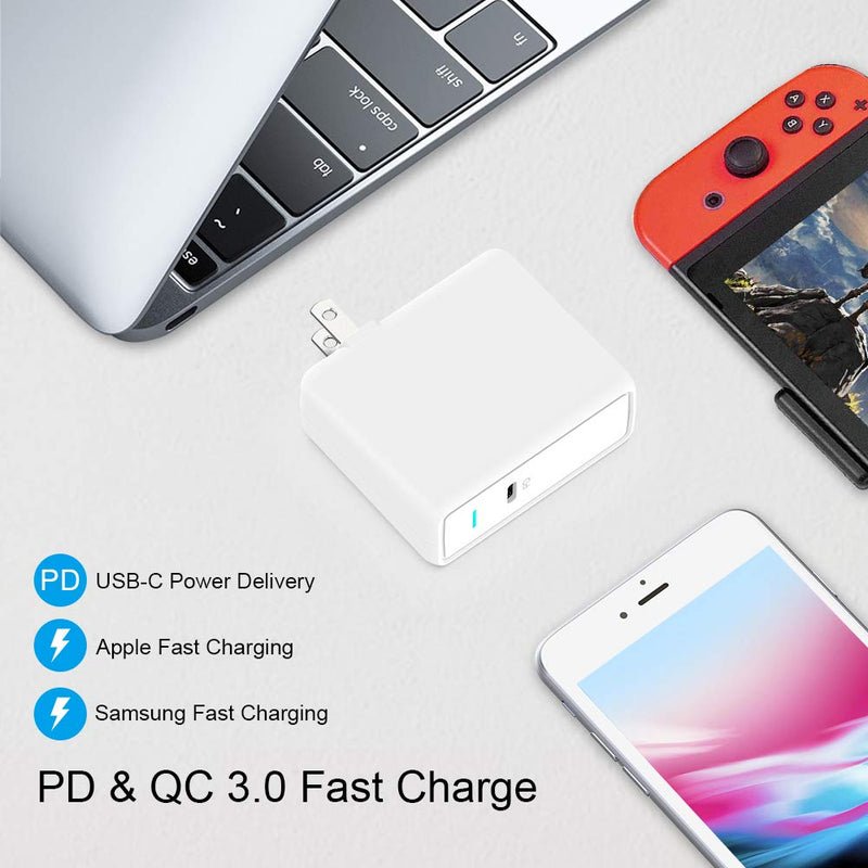  [AUSTRALIA] - Aiibe USB C Charger Power Adapter 61W Type C Wall Charger Power Delivery 3.0 Fast Charging Block PD Charger for MacBook Pro/Air, Dell XPS, HP, iPad Pro Nintendo iPhone SE 11 12 Pro Max and More