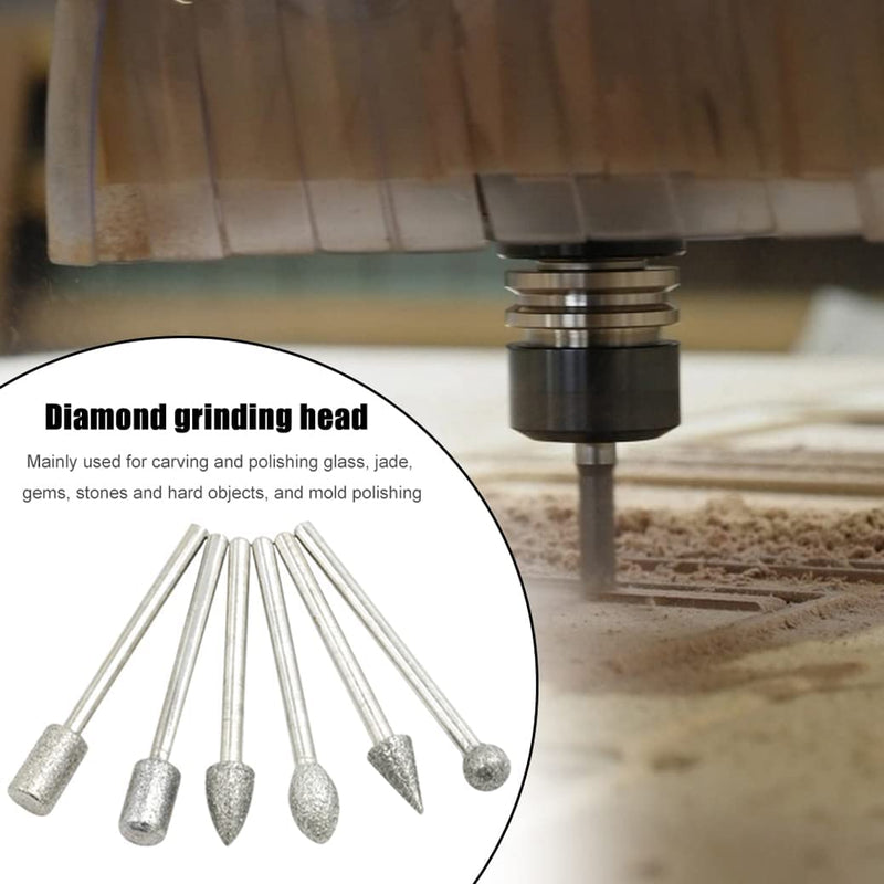  [AUSTRALIA] - Luo ke 20 Pcs 𝐃𝐢𝐚𝐦𝐨𝐧𝐝 𝐁𝐮𝐫𝐫 𝐒𝐞𝐭, 1/8 Inch Shank Stone Carving Bits For Dremel Rotary Tools