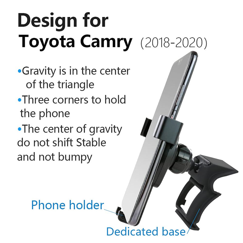  [AUSTRALIA] - LUNQIN Car Phone Holder for 2018-2020 Toyota Camry Auto Accessories Navigation Bracket Interior Decoration Mobile Cell Phone Mount Camry-18-20