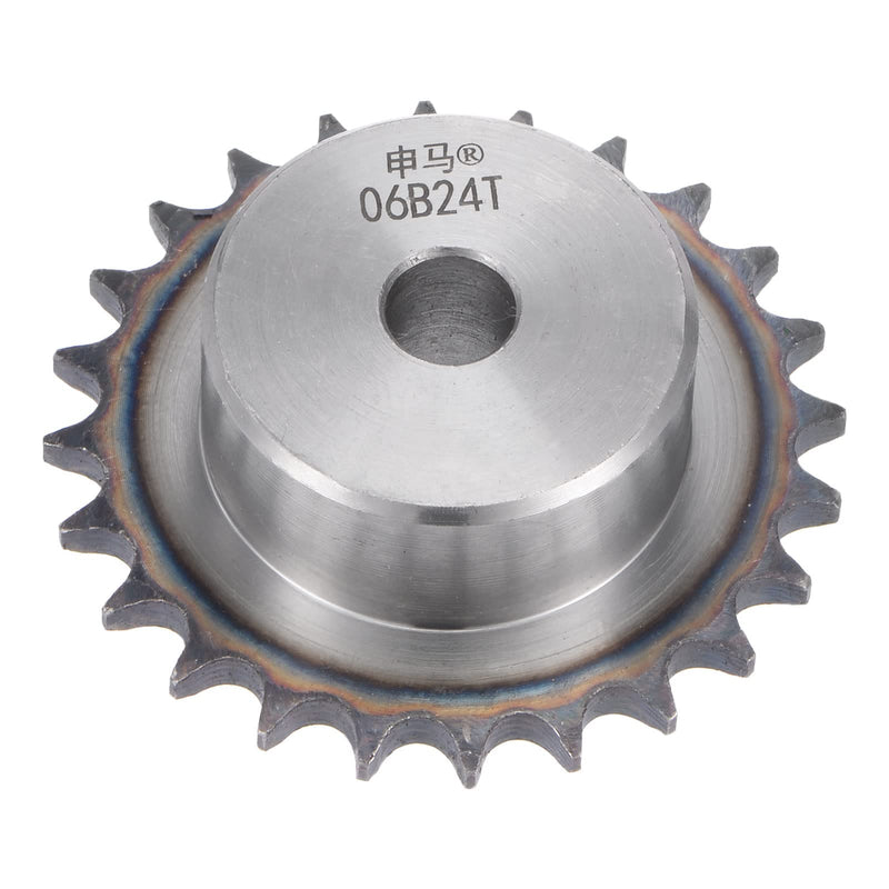  [AUSTRALIA] - uxcell 24 Teeth Sprocket Type B Single Strand 3/8" Pitch, 12mm Bore A3 Carbon Steel for ISO 06B 76mm