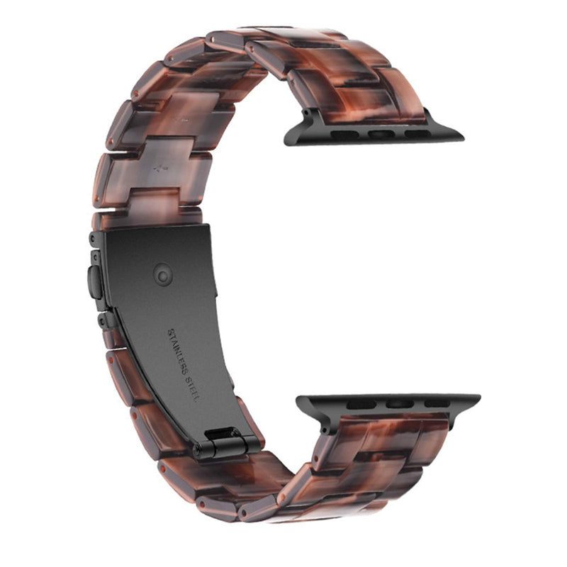 Light Apple Watch Band - Fashion Resin iWatch Band Bracelet Compatible with Stainless Steel Buckle for Apple Watch Series 6 Series SE Series 5 Series 4 Series 3 Series 2 1 (Chocolate, 38mm/40mm） - LeoForward Australia