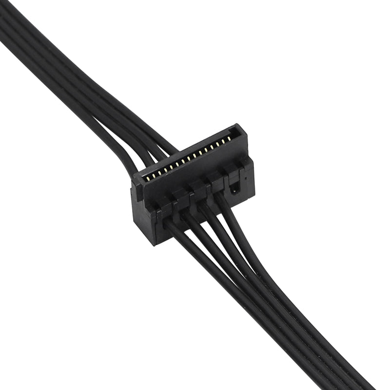  [AUSTRALIA] - CERRXIAN 45cm Motherboard ATX Mini 4 Pin to Dual Right Angle 15 Pin SATA Hard Drive HDD Power Splitter Cable