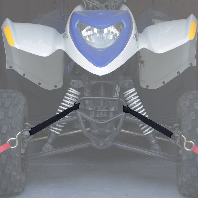  [AUSTRALIA] - Forearm Forklift Soft Loop Tie Down Straps for Towing or Hauling ATV, UTV, Motorcycle, | Max Break Strength 1,200 lb | 24"L x 1"W,Black (4 Pack) 1" W x 24" L
