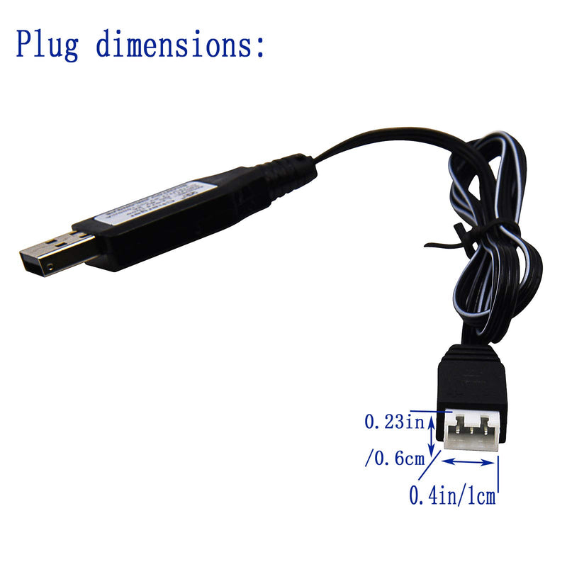 Blomiky 2 Pack 7.4V 1A USB Charger Cable with XH-3P Plug for 7.4V 2S Lipo Battery with XH-3P Connector 7.4V 1A USB XH-3P 2 - LeoForward Australia