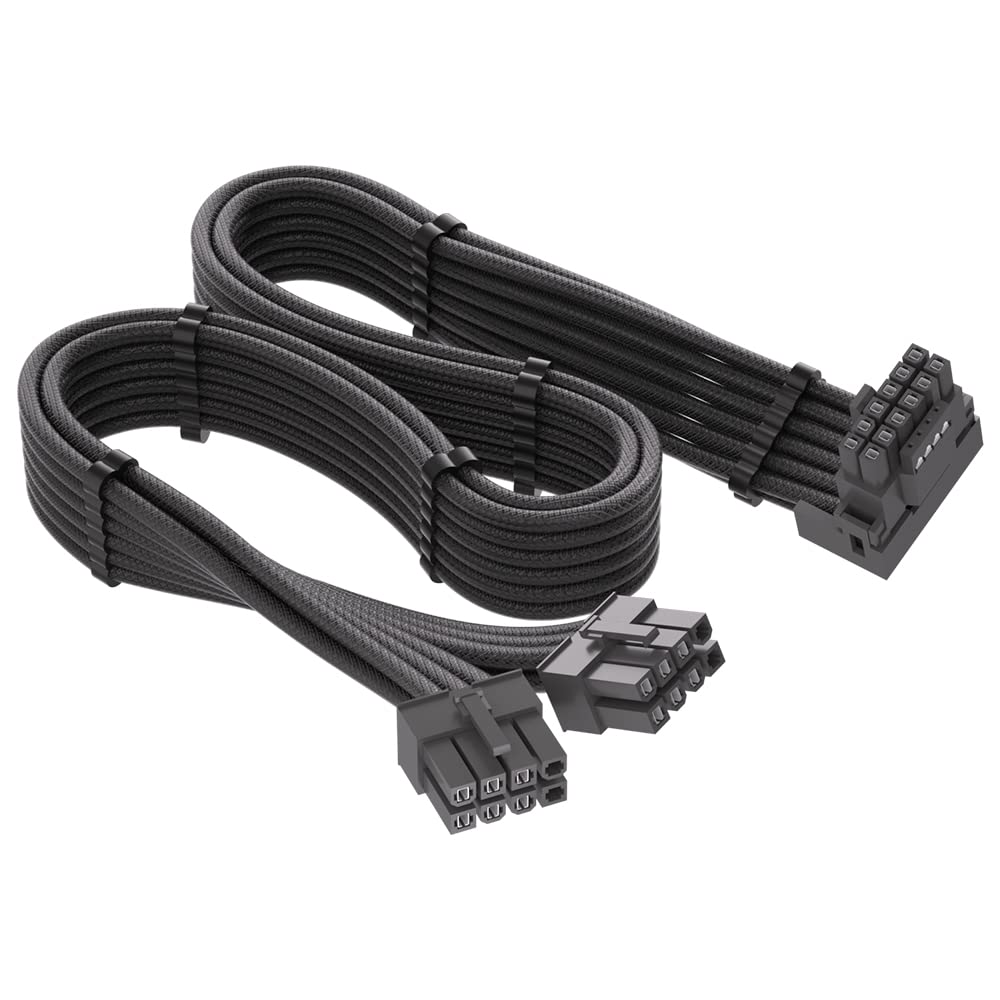  [AUSTRALIA] - 12VHPWR 90 Degree Adapter for Corsair: PCIE 5.0 16AWG 600W 12VHPWR Adapter Dual 8 Pin PCIe to 16 Pin 12+4 Pin for RTX 4090 4080 3090TI 4070Ti Graphics Card GPU, ONLY for Corsair Power Supply (Type B) Type B