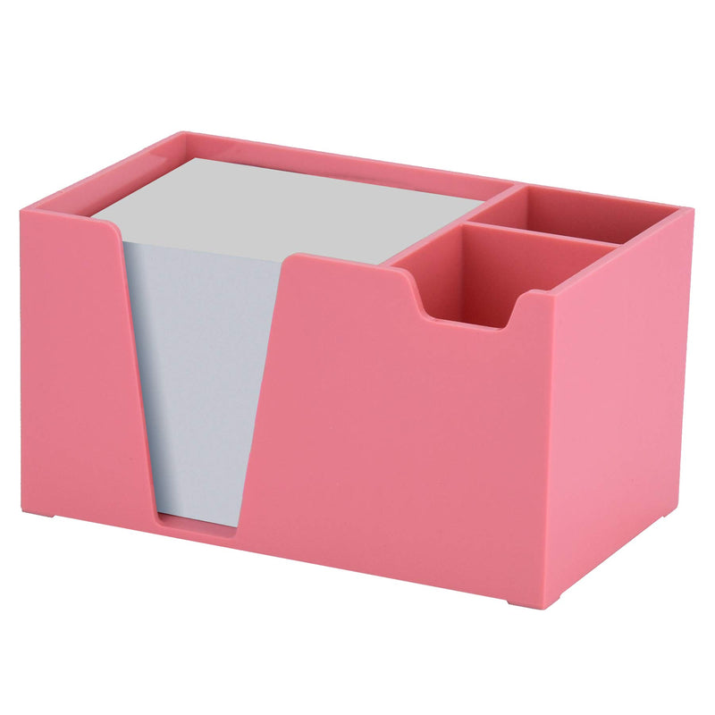 Acrimet Desktop Organizer Pencil Paper Clip Caddy Holder (Plastic) (with Paper) (Solid Pink Color) - LeoForward Australia