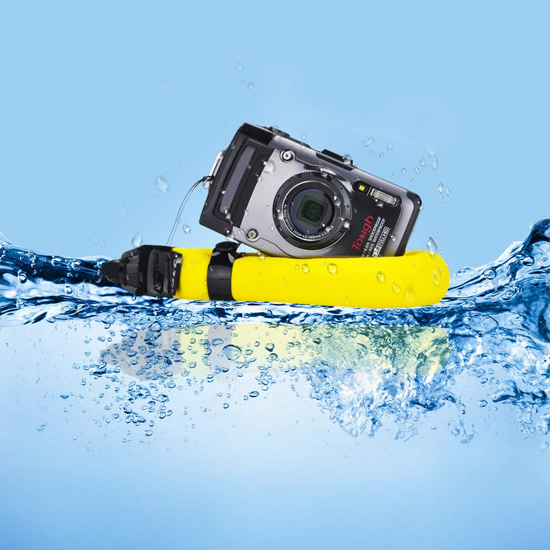  [AUSTRALIA] - JJC Waterproof Camera Float Strap Cell Phone Float Strap Compatible with Olympus TG-6 TG-5 TG-4 Nikon W300 W100 Canon D30 Fuji XP140 XP130 XP90 XP80 & Smartphone Cell Phone Inside Waterproof Case Yellow