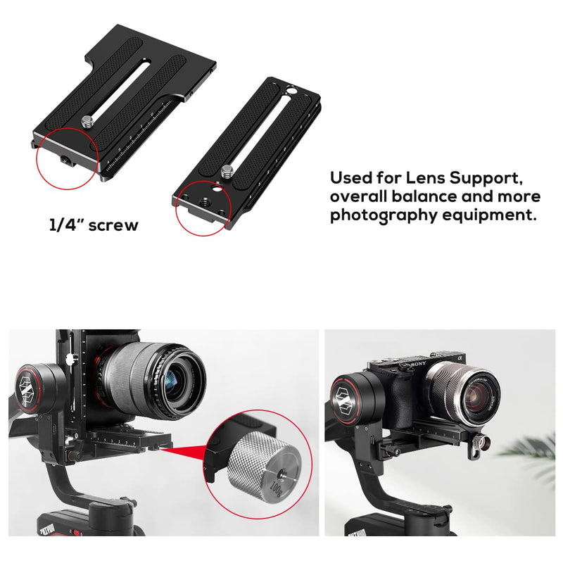  [AUSTRALIA] - EaxanPic Aluminum L Bracket Vertical Horizontal Switching Quick Release Plate for DJI Ronin RS2 RSC2 Zhiyun Weebill-S Gimbal Stabilizer Tripod Monopod and SLRs